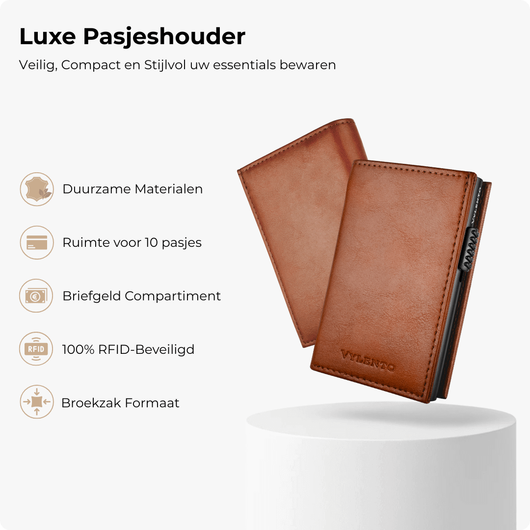 Discovery Pasjeshouder Cognac Bruin - Zonder Muntvak