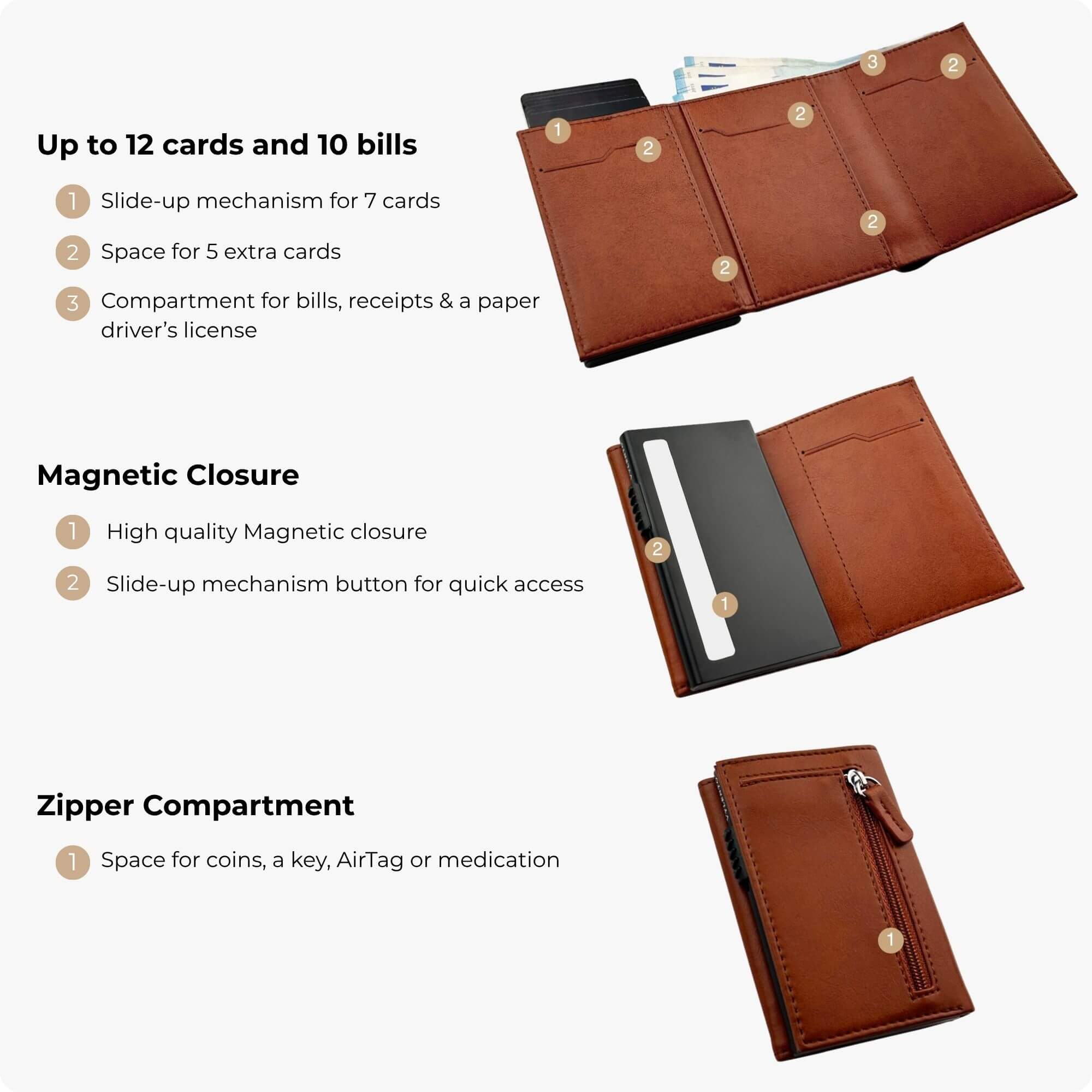 Expedition Card Holder Cognac Brown
