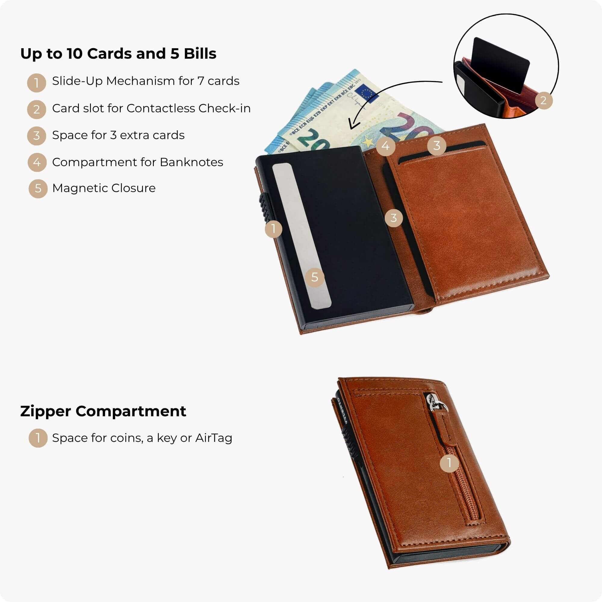 Discovery Card Holder Cognac Brown