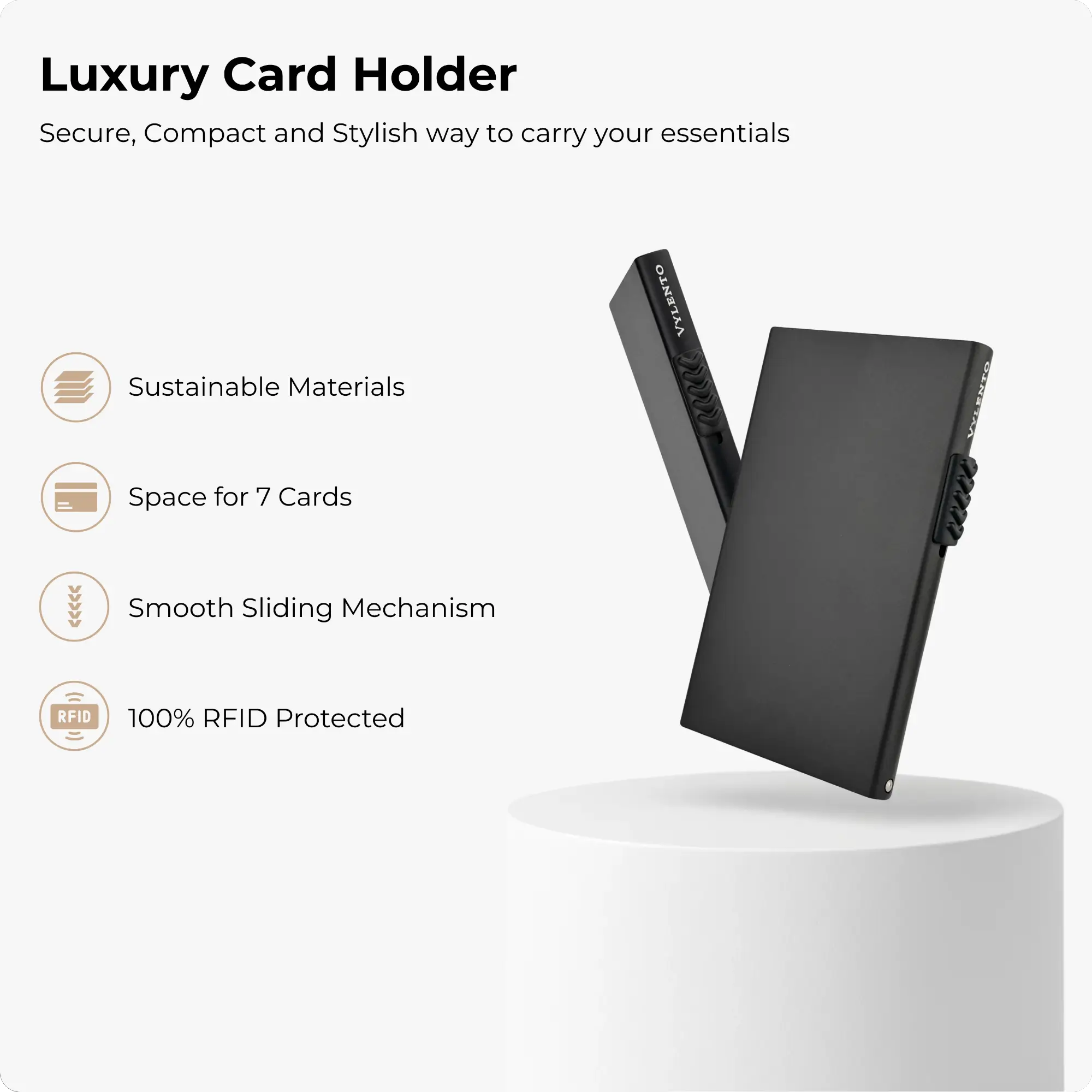 Explore Card Holder Metal Black