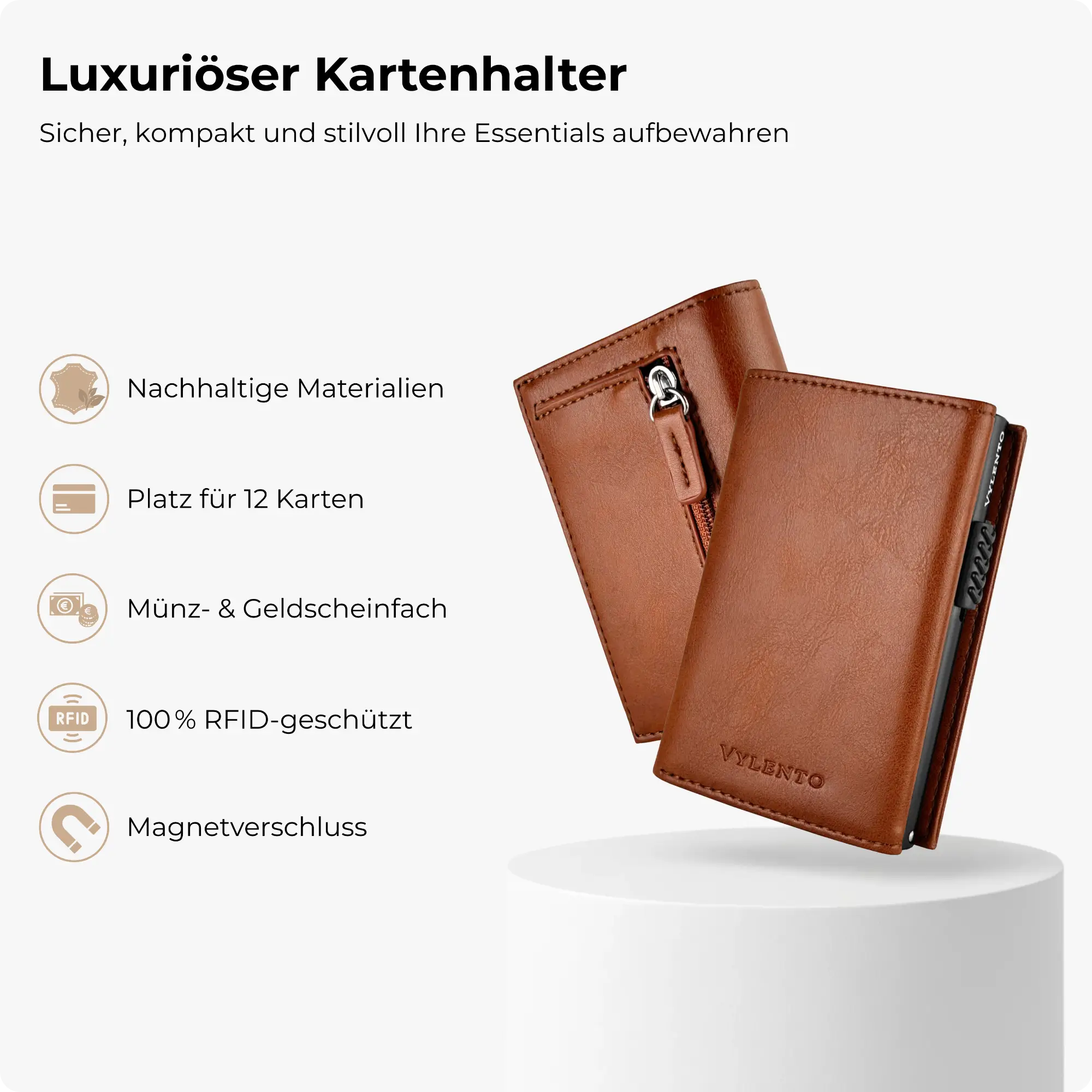Expedition Kartenetui Cognac Braun