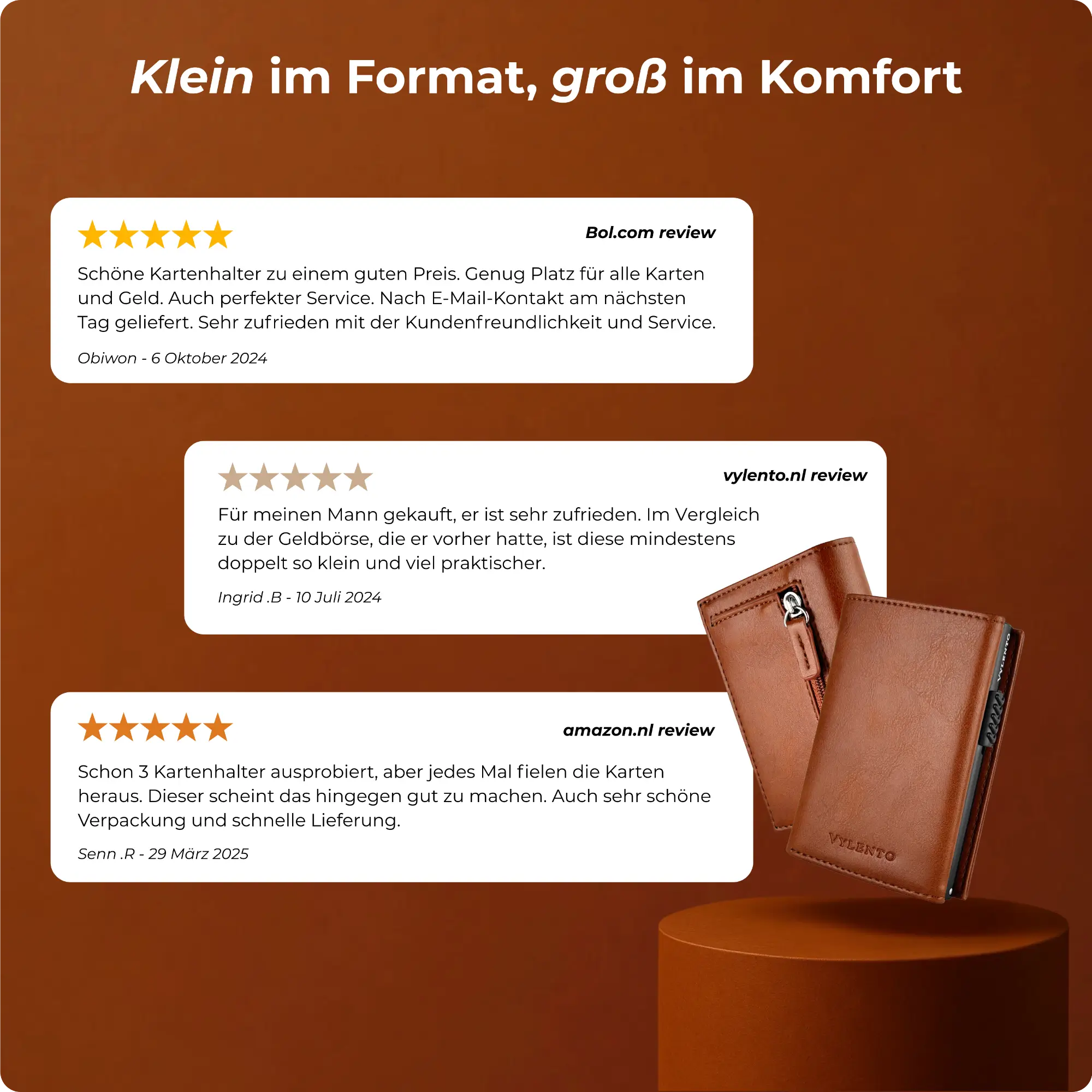 Expedition Kartenetui Cognac Braun