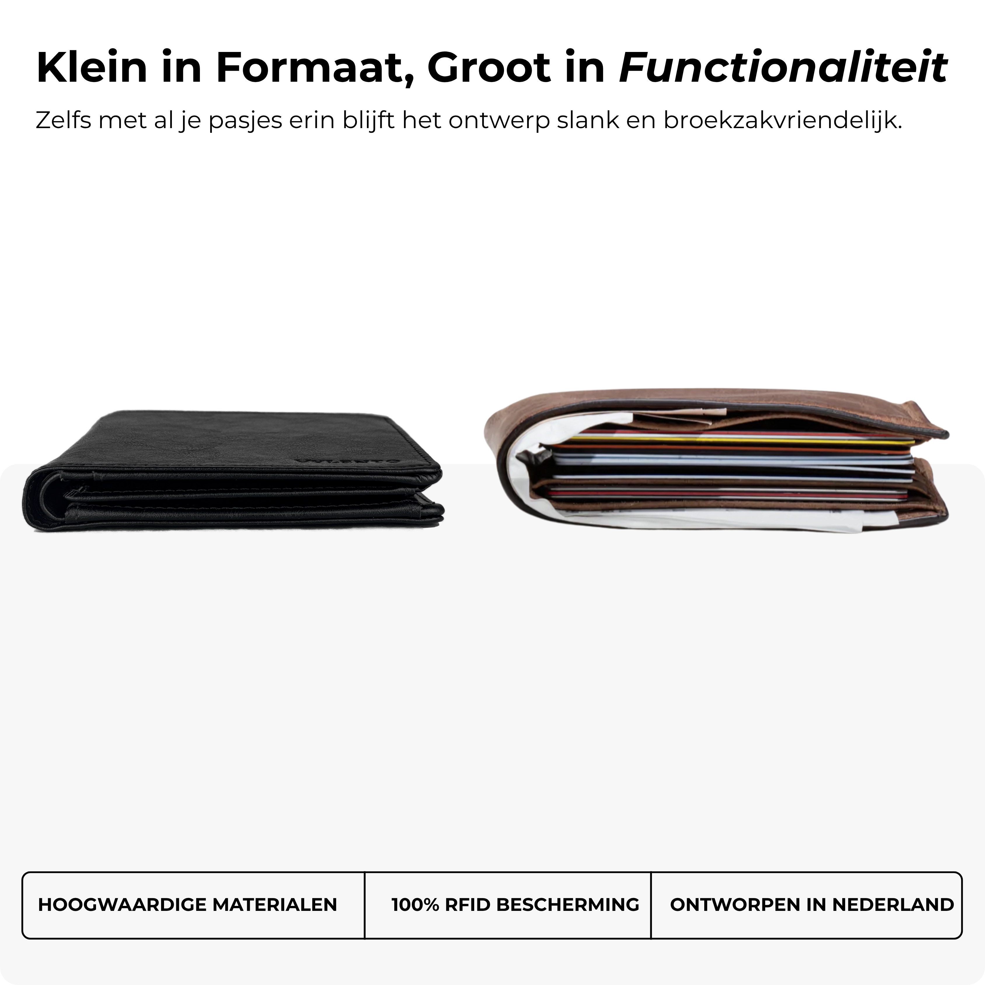 Venture Portemonnee Mat Zwart
