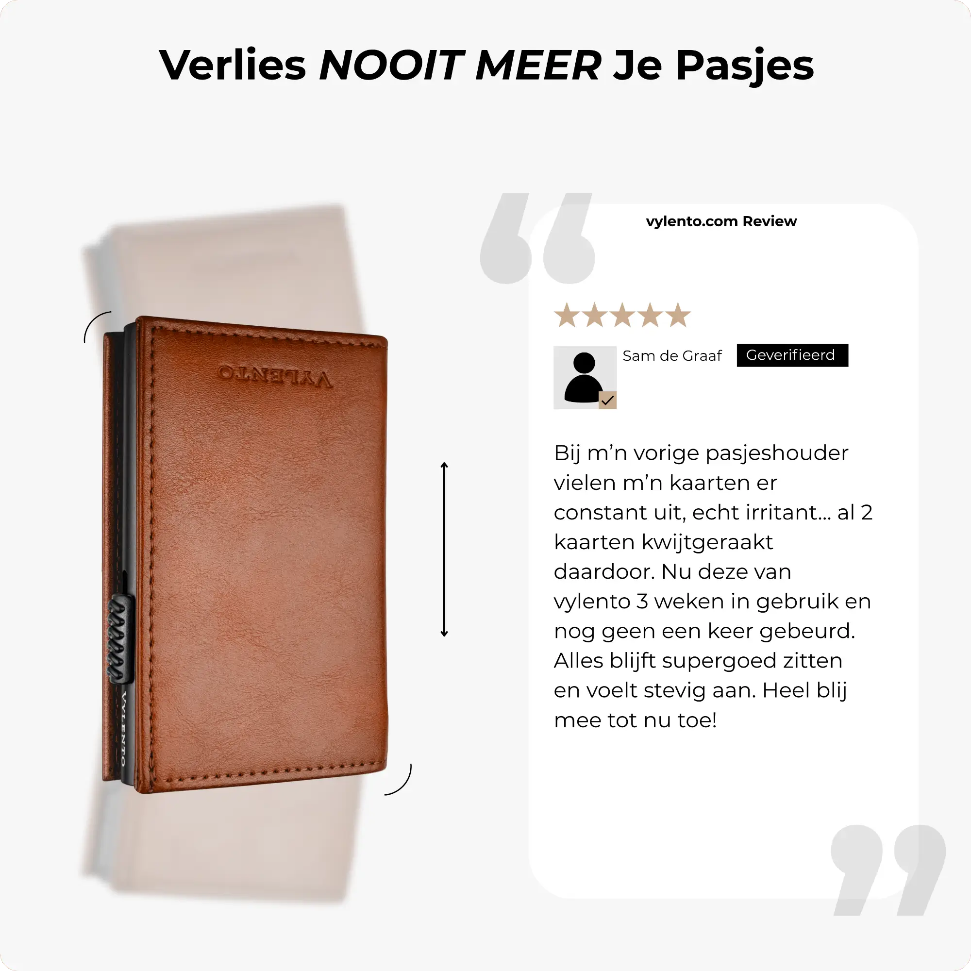 Discovery Pasjeshouder Cognac Bruin - Zonder Muntvak