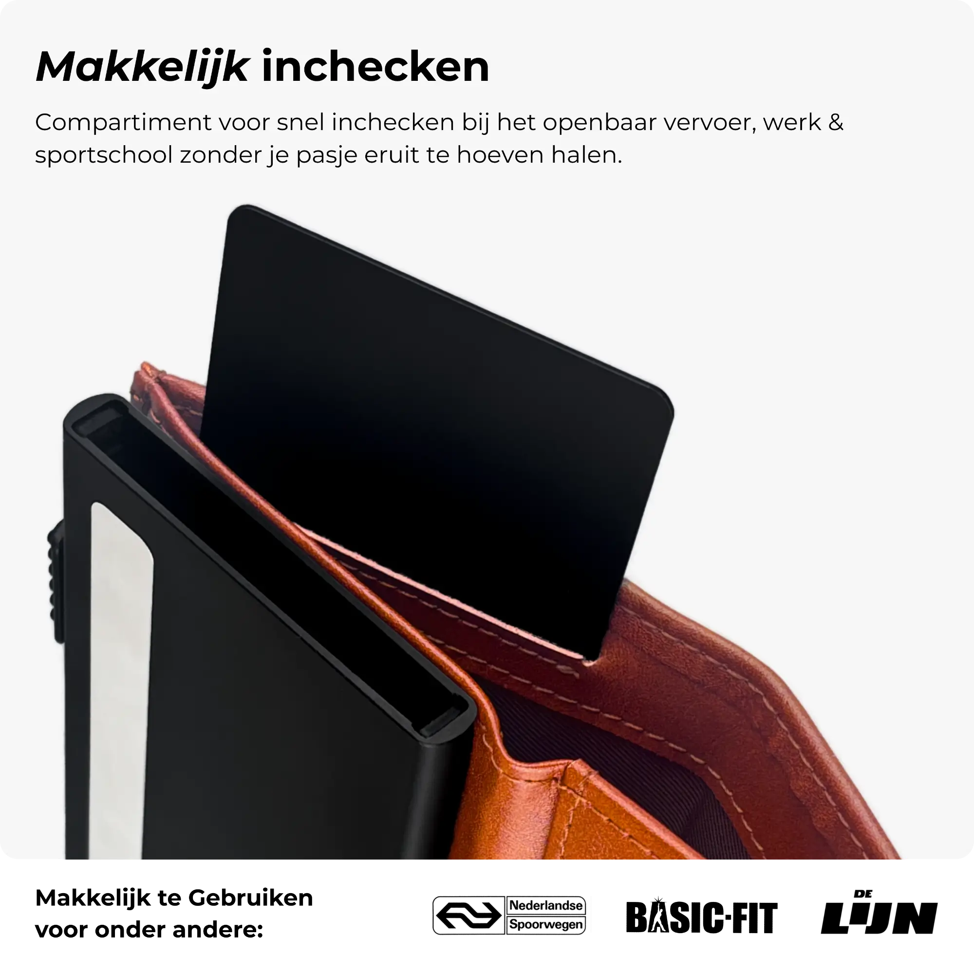 Discovery Pasjeshouder Cognac Bruin - Zonder Muntvak