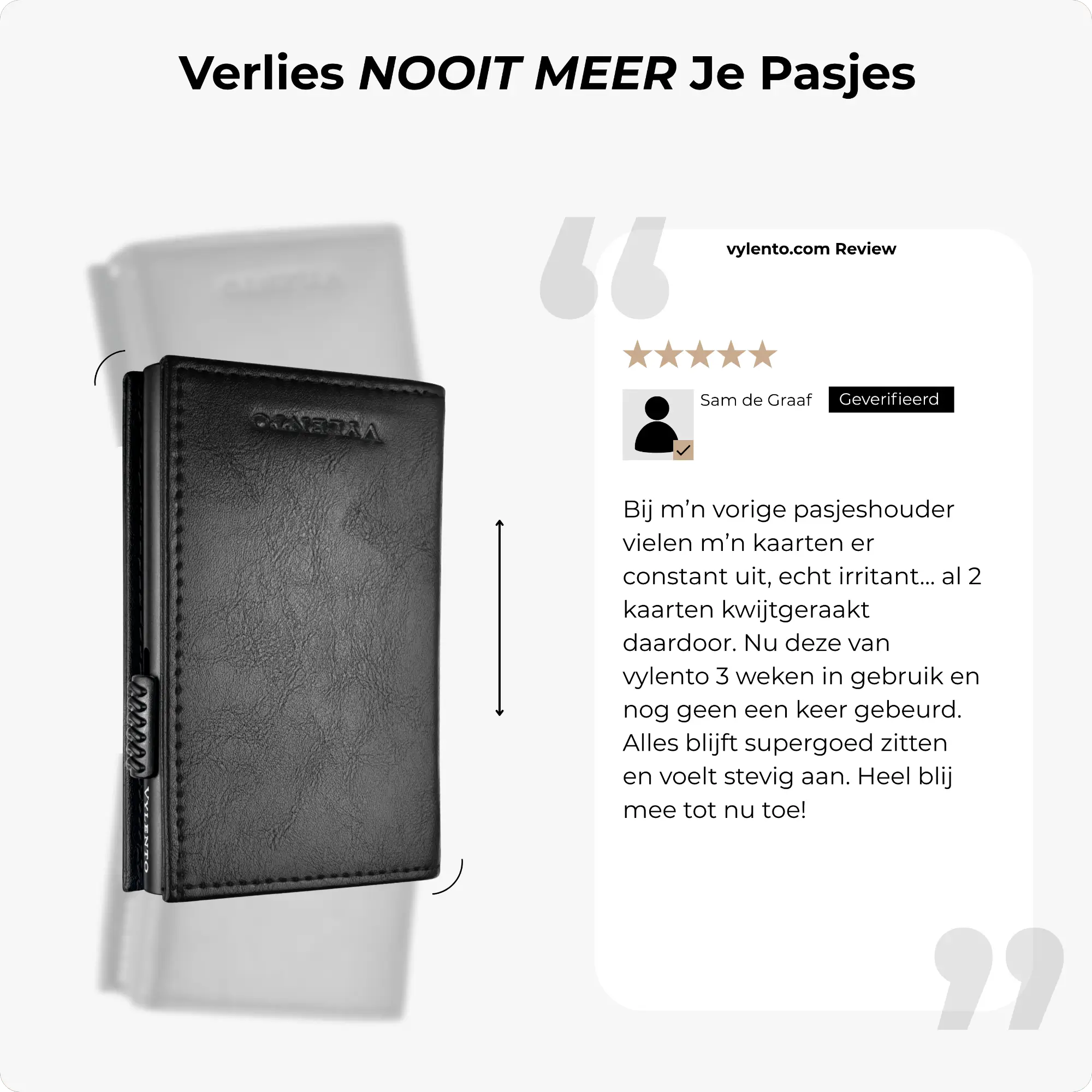 Discovery Pasjeshouder Mat Zwart - Zonder Muntvak