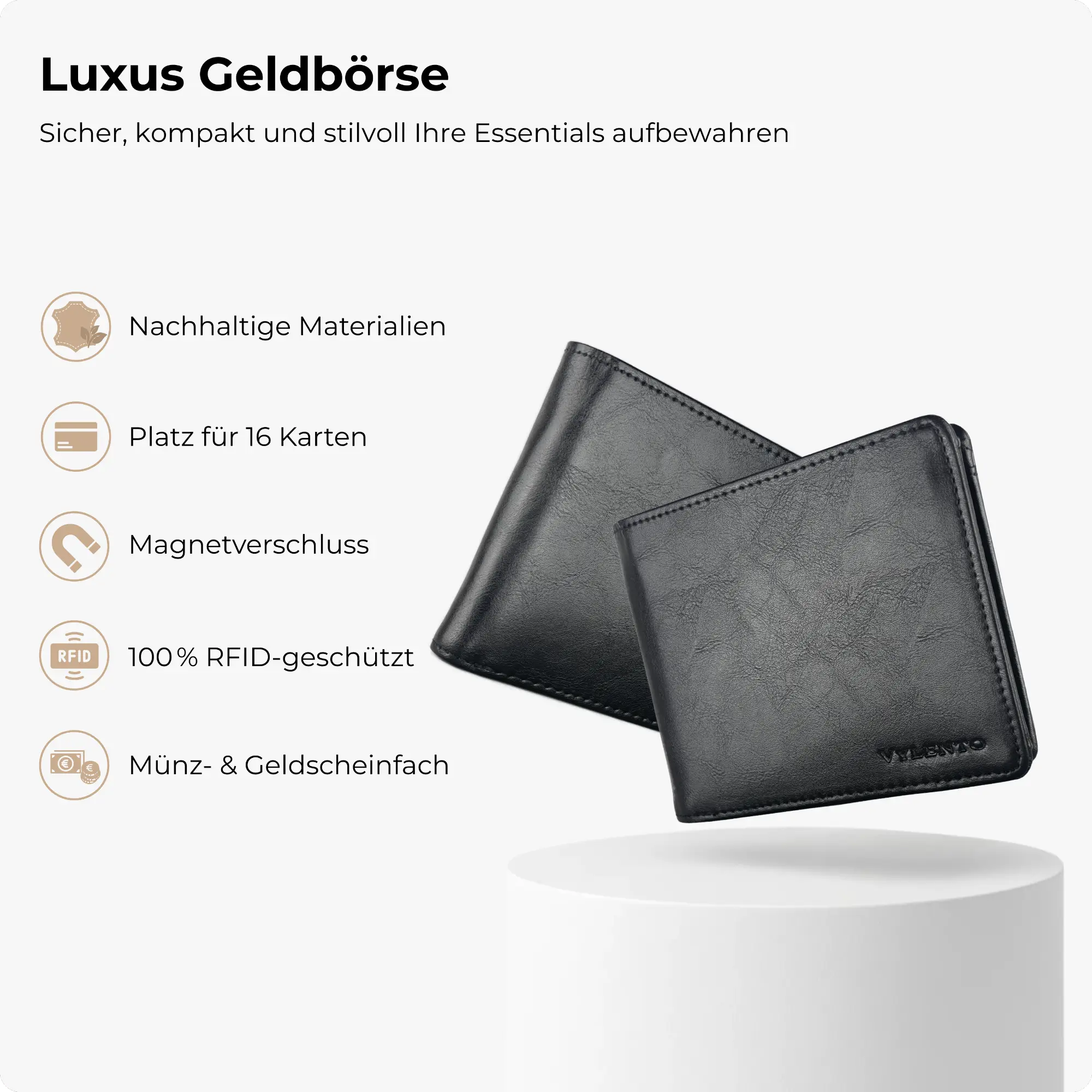 Venture Geldbörse Mattschwarz