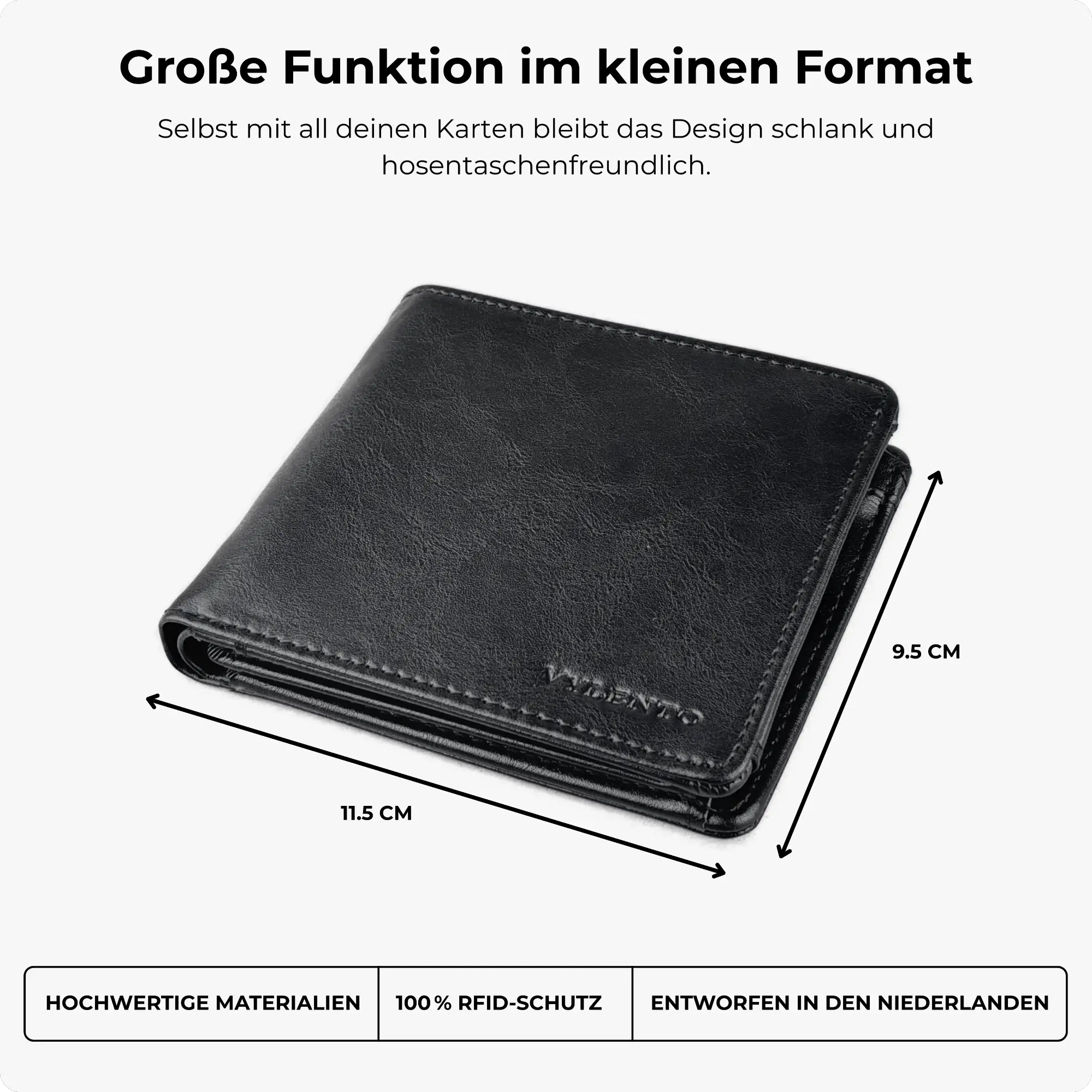 Venture Geldbörse Mattschwarz