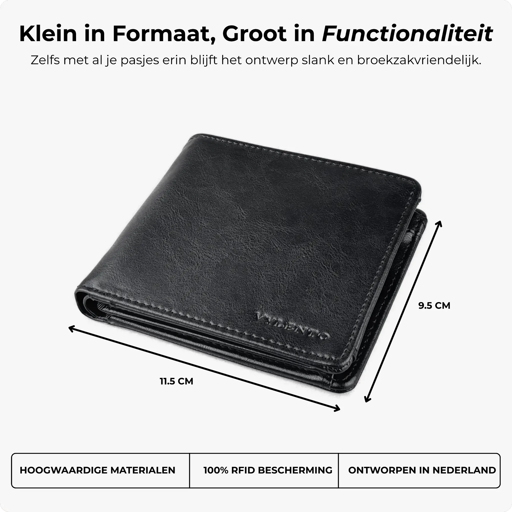 Venture Portemonnee Mat Zwart