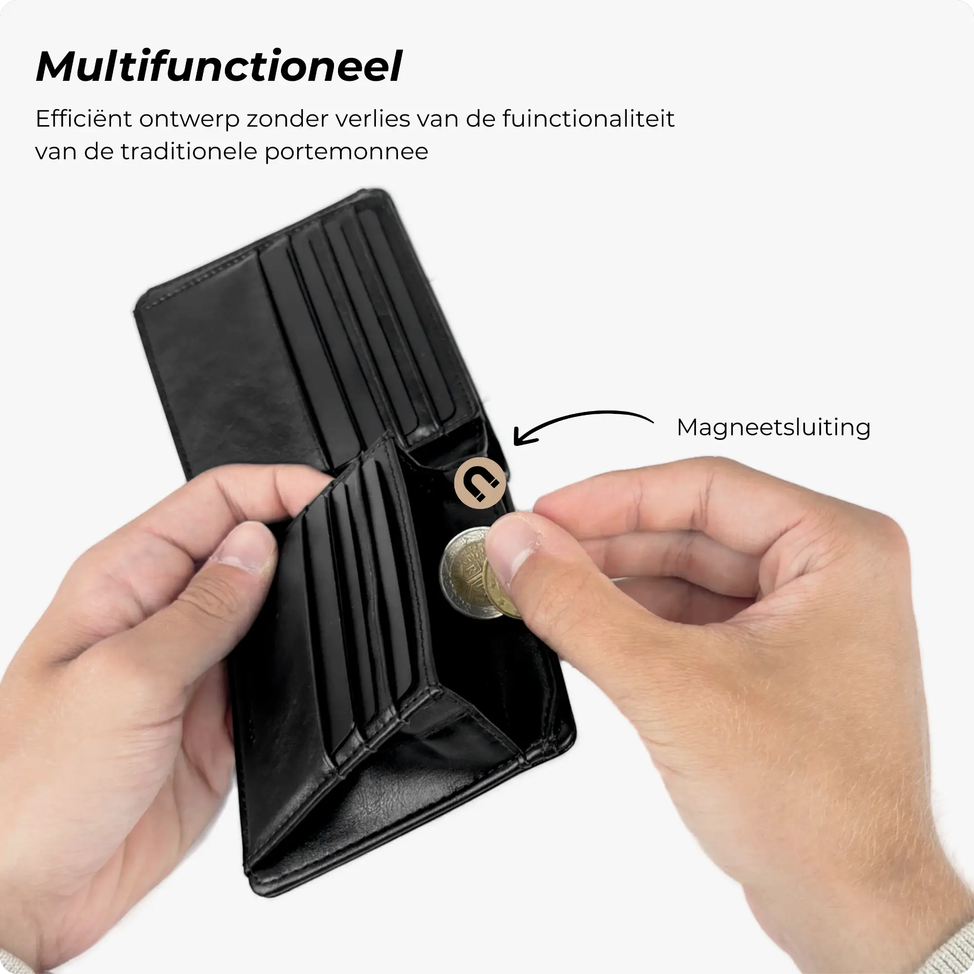 Venture Portemonnee Mat Zwart