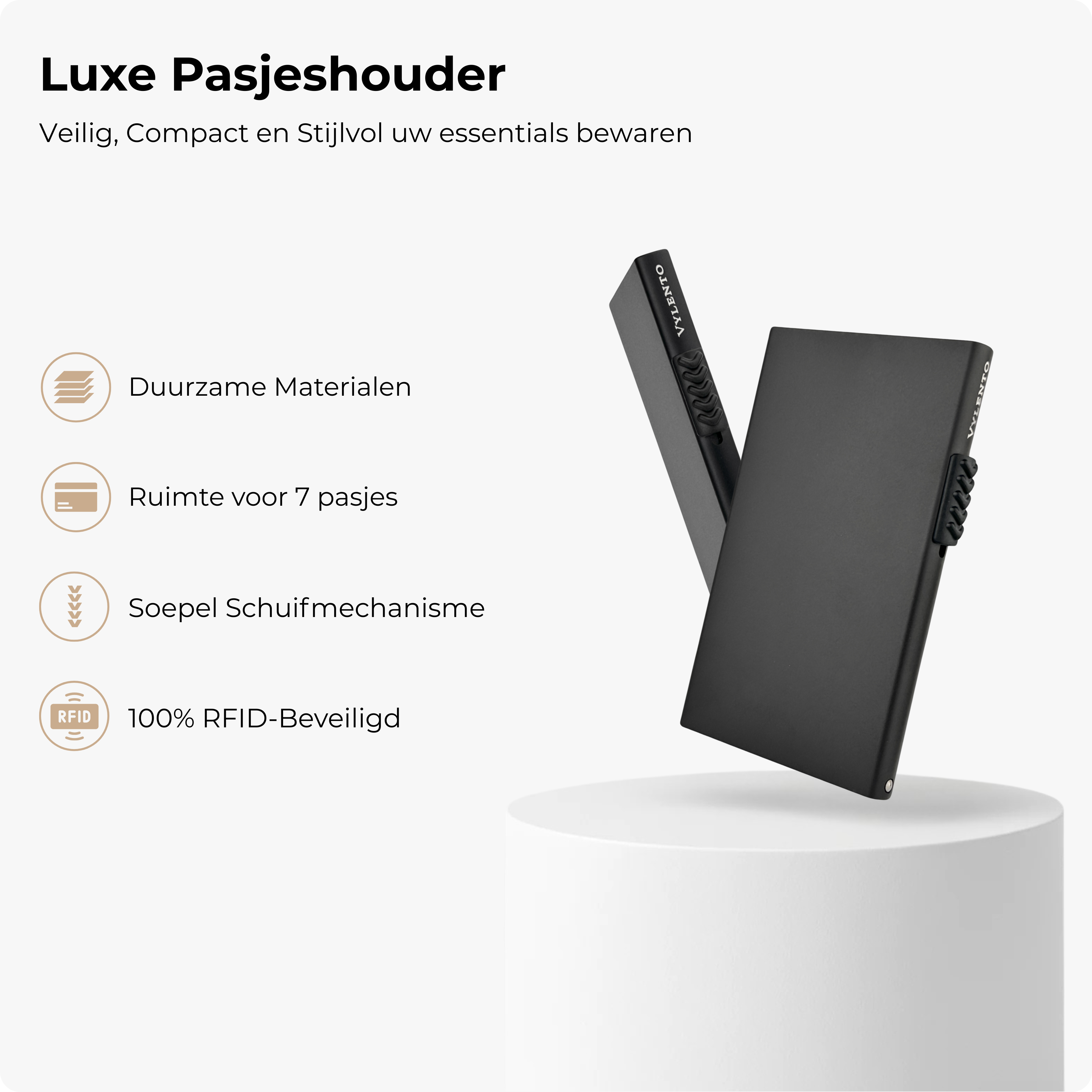 Explore wallet - Metal black
