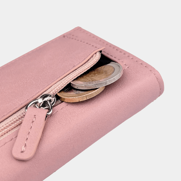 Coin compartment with zipper