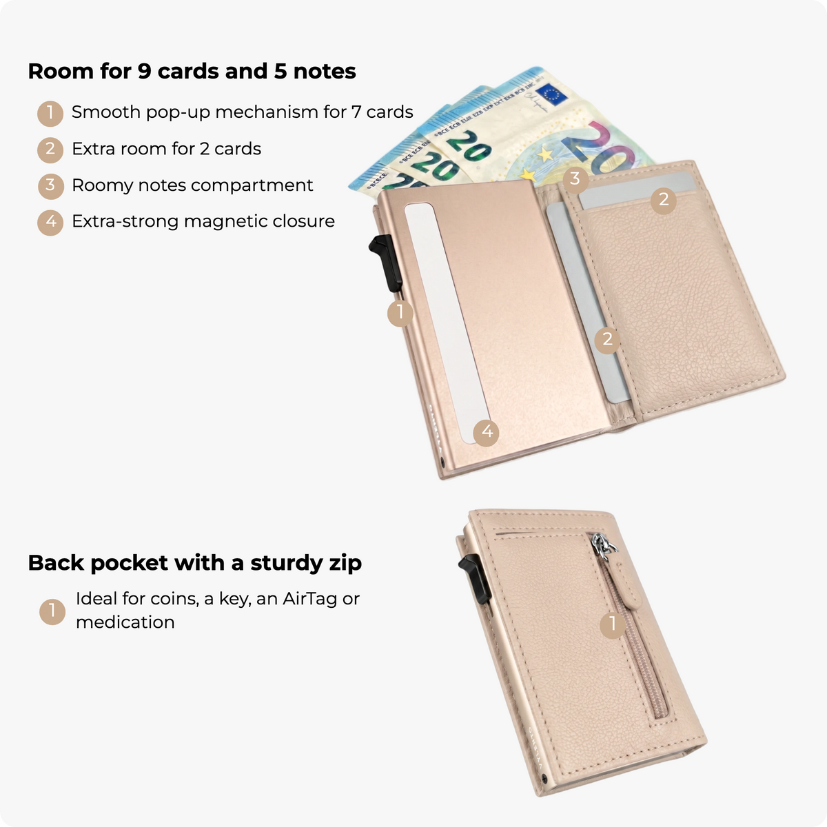Discovery Card Holder One Pebble Beige