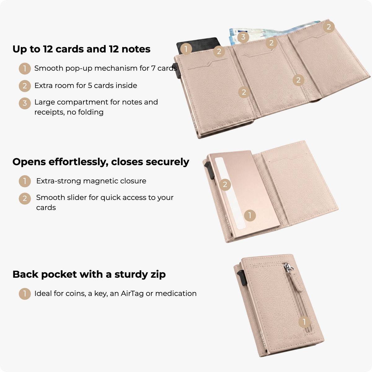 Expedition Card Holder One Pebble Beige